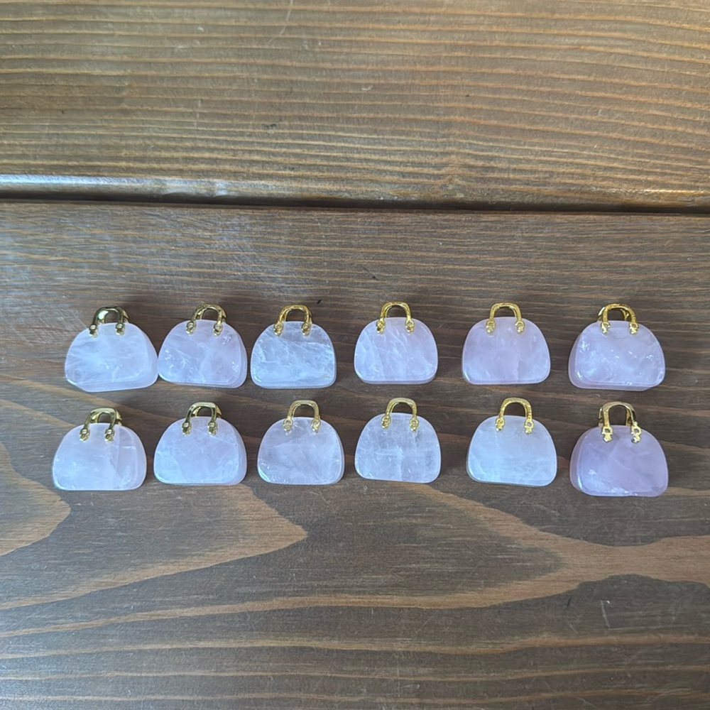 1 pc Rose Quartz Crystal Carved Bag (random selection)